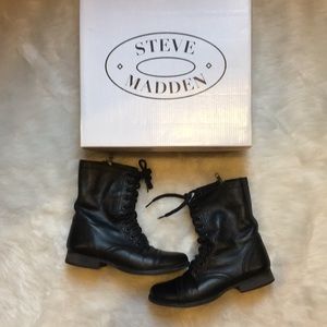 Steve Madden Troopa Combat Boots Black w/Box